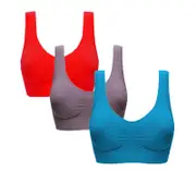 Nevenka 3 Pcs Seamless Sports Bras with Removable Pads Yoga Vest-Set5