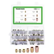 135Pcs 6 Sizes Threaded Inserts, Zinc Alloy Hex Screw Inserts Bolt Assortment