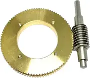 Gears Pinion Gear, RYBOOL Steel Motor Drive Gear 1:90 1M 90T Stainless Steel Worm Gear Wear-Resistant Large Reduction Ratio Gear Set (Color : 90 Teeth Gear, Size : Shaft Length 72mm)