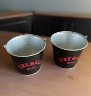 (2pcs) Fireball Whisky Galvanized Metal Tip or Ice Buckets
