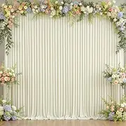 10x10 Beige Backdrop Curtain for Wedding Parties Wrinkle Free Beige Photo Curtains Backdrop Drapes Fabric Decoration for Baby Shower Photoshoot 5ft x 10ft,2 Panels