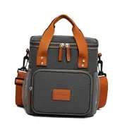 Lunch Box Insulated Lunch Bag for Men, Women – Waterproof Reusable Cooler Gray