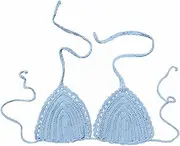 [Generic] Womens Sports Bras Plus Size Women's Summer Solid Color Hand Crochet Swimsuit Euramerican Swimsuit Bikini Top Medium Bra