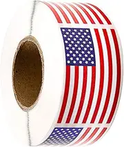 Patriotic Stickers, USA Flag Decal - 1.2x2 Inch Patriotic 4th of July Decal,250 for Badge Sticker Roll Cling for Automotive Bumper Rack Vehicles