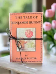 Spring Easter Handcrafted Vintage Look Orange Tale Of Benjamin Bunny Beatrix Pot