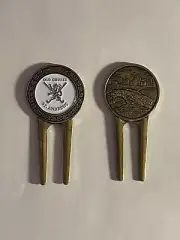 St. Andrews Old Course Etched Divot Tool & 1" Coin Golf Marker - Fife, Scotland