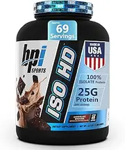 BPI Sports ISO HD 100% Percent Pure Isolate Protein Powder, Chocolate Brownie 2.22 kg , Chocolate Brownie 2.22 kilograms