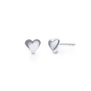 Heart Stud Earrings in Sterling Silver