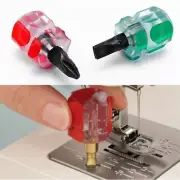 Portable Miniature Screwdriver Set for Sewing Machines Transparent Handles