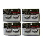 4 Pack Ardell Wispies 1 Pair each Feathered False Lashes w/ Invisiband Reusable
