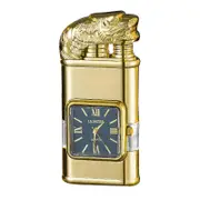 Generic Personalized Embossed Lighter with Watch Lightweight Portable Lighter Gift for Anniversary Golden Tiger