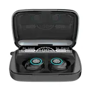 M17 Bluetooth Earphones Wireless TWS Waterproof HIFI Stereo Earbuds Fingerprint Touch Headset with Charging Box - black