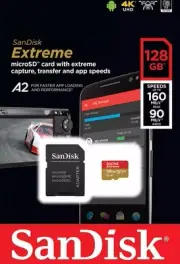 SanDisk Extreme MicroSD Memory Card 128GB V30 4K UHD With SD Card Adapter NEW