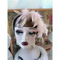 在飛比找ETMall東森購物網優惠-Vintage復古粉色新娘羽毛頭飾