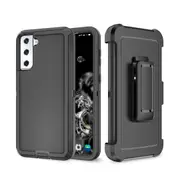 Samsung Galaxy S21 Plus Compatible Case Cover With Shockproof Robot Armor Hard Plastic And Belt Clip - Black