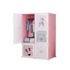 SOGA 6 Cubes Pink Portable Wardrobe Divide-Grid Modular Storage Organiser Foldab