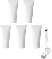 MORICOH 5PCS White Plastic Soft Tubes Bottle, Refillable Container Bottles with Flip Cap, Squeezable Tube for Cream Shampoo Lotion Cleanser Shower Gel (20ml)
