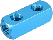 uxcell G 1/4" Thread 5 Ports 2 Way Manifold Block Splitter,Quick Connect Air Hose Inline Splitter Coupler,Air Compressor Splitter,2pcs