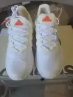 ZNSARA BOOST RUNNING SHOE IN OFF WHITE/ WONDER WHITE/ RED Women Size 7 NWT