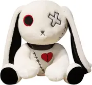 11.8" Crazy Rabbit Plush - Black Bunny, Halloween/Easter Soft Pillow Toy