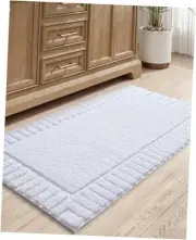 Bathroom Rugs Non-Slip Washable, Extra Large Soft Absorbent 24"x 43" White