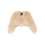 [Retrofete] Retrofete Luxe Fur Cropped Jacket S NEUTRALS