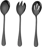BIUDECO 1 Set Stainless Steel Serving Fork and Salad Serving Spoon Slotted Spoon Kitchen Utensils for Fruits Desserts and Appetizers Portable and Convenient for Home Restaurant Use
