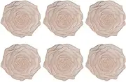 Terafeels Placemats Sets of 6 Round Pink Rose Table Placemats for Christmas Wedding Dinner Parties Restaurant Hotel Dia 15 Inches (Pink Rose04), 3604