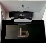 100% AUTHENTIC BALMAIN EYEWEAR B-VI SUNGLASSES BPS-128E-54 BLACK-BLACK / CAT 3
