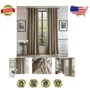 Soft Luxury Tan Velvet Curtains - 75% Light Control, 72" x 52" Rod Pocket Pair