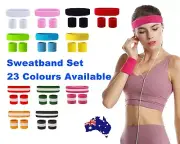 Suddora Sweatband Set 2 Wristbands 1 Headband For Sport & Party Kid Adult Size