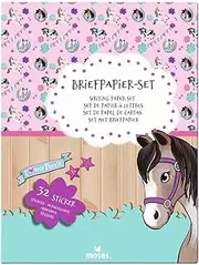 moses. Horse Letter Paper Set - Letter Sheets, Envelopes and Colourful Stickers in a Practical Storage Folder, Utensils for Letter Girlfriends, 26246