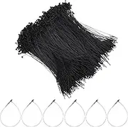 FINGERINSPIRE 1000 Pcs Black Plastic Fasteners Hang Tags 7inch Hang Tag Snap Lock Pins Professional Grade Security Loop Fasteners for Impeccable Tag Attachment Safety Ring Ties for Retail Store