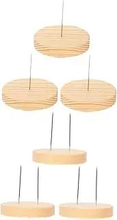 Luxshiny 6pcs Doll Stand Display Rack with Wooden Base Versatile Support Frame for Dolls and Accessories for DIY Projects and Showcasing Handmade Creations