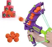 Shooting Set, 6 Shooting Foam Bullet Balls, Easy to use, Including Bow, Bullet, Target Plate, Foam Target Pile