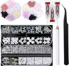 TONOKAILS Nail Rhinestones Set with Glue Clear, Nail Crystal Nail Art Gems Na...