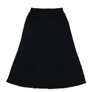 Eileen Fisher Flare Skirt Black Below Knee Stretch A-Line Side Zip Womens XS