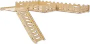 VANZACK Wooden Hamster Cage Platform with Ladder Fence Enhanced Climbing Area for Pets Sturdy Design for Accessory for Hamster Cages