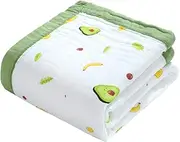 ERINGOGO Newborn Baby Towel Set 2-Piece Bath Towel Burp Cloth Muslin for Kids Bath Avocado Pattern