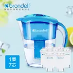 【BRONDELL】美國邦特爾 H2O+ 長效濾水壺 （藍）＋八周長效濾芯（7入）(共1壺7芯)