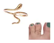 Handmade Gold Snake Wrap Adjustable Toe Ring Plated over Sterling Silver Cute