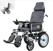 Heavy Duty Electric Wheelchair With Headrest,Foldable Portable Powerchair,Electric Power Or Manual Manipulation,Adjustable Backrest Pedal for the elderly and disabled, can be taken on the road