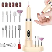 Electric Nail File - Adjustable Speed Nail Drill, Portable Nail Grinder, Cordless Manicure Tool | Rechargeable Nail Drill Machine With 12 Bits, Professional Nail Care Set Home Salon Use