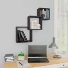 High Gloss Grey Cube Wall Shelves 68x15x68 cm Engineered Wood Storage Unit
