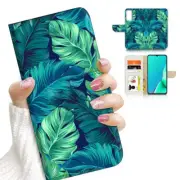 ( For Vivo Y01 ) Wallet Flip Case Cover AJ23763 Tropical Banana Leaf