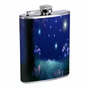 Fireflies D6 Flask 8oz Stainless Steel Hip Drinking Whiskey Insect Glow Bugs