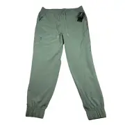 Eddie Bauer Poplar Jogger Pants Womens Size L Agave Green Ripstop Stretch NEW