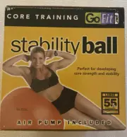 GoFit Stability Exercise Ball +Air Pump 55cm Go Fit Workout Inflatable Gym Ball