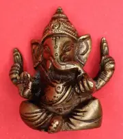 Lord Ganpati Ganesha Statue Antique Style Handmade Brass Ganesh Figure Figurine