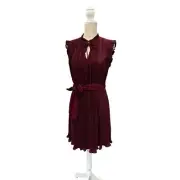 NWT!! DKNY Sheer,Pleated Dress,Bow Belt,Whimsy,Fairy,Sexy,Dark Romantic,Size 8